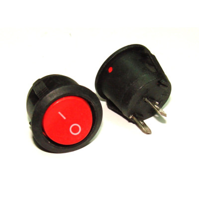 Перемикач клавішний круглий SMRS-101-2 «ON-OFF» 3 A 2PIN червоний MINI